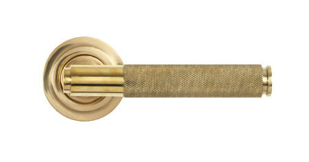 Polished Brass Brompton Lever on Rose Set (Art Deco) | 50607 - Image 3