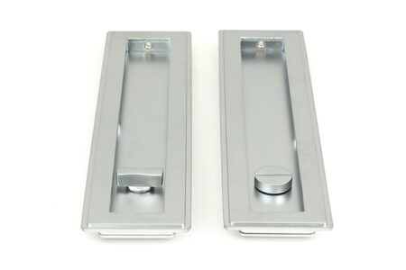 Satin Chrome 250mm Art Deco Rectangular Pull - Privacy Set | 50641 - Image 3