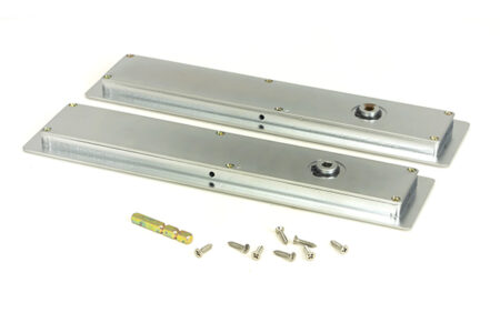 Satin Chrome 250mm Art Deco Rectangular Pull - Privacy Set | 50641 - Image 4