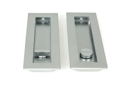 Satin Chrome 175mm Plain Rectangular Pull - Privacy Set | 50642 - Image 3