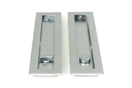 Satin Chrome 250mm Plain Rectangular Pull - Privacy Set | 50643 - Image 3