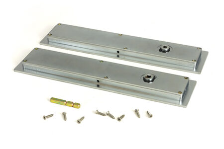 Satin Chrome 250mm Plain Rectangular Pull - Privacy Set | 50643 - Image 4