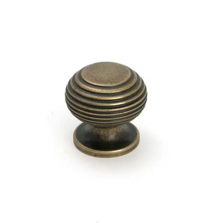 Burnished Brass Beehive Cabinet Knob 30mm | 50956