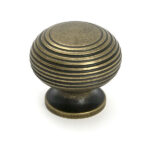 Burnished Brass Beehive Cabinet Knob 40mm | 50957