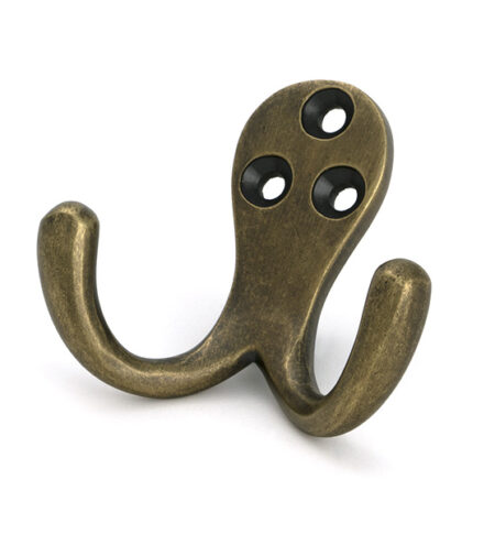 Burnished Brass Celtic Double Robe Hook | 51305
