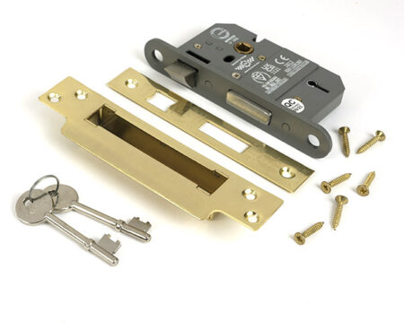 Polished Brass 2½" 5 Lever BS Sash Lock | 51335 - Image 3