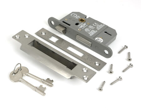 Satin Chrome 2½" 5 Lever BS Sash Lock | 51340 - Image 3
