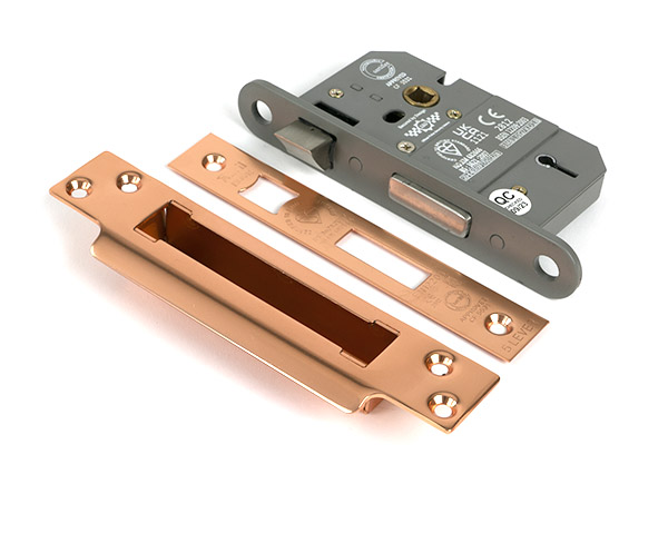 Polished Bronze 2½" 5 Lever BS Sash Lock | 51342