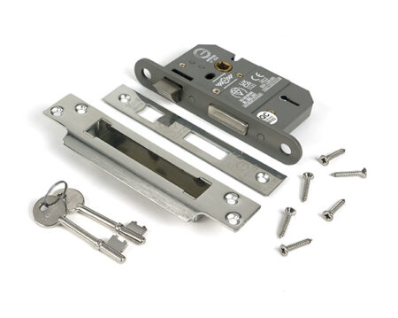 Polished SS 2½" 5 Lever BS Sash Lock | 51343 - Image 3