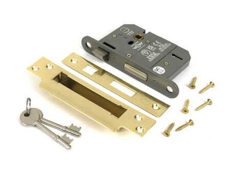 Polished Brass 3" 5 Lever BS Sash Lock | 51345 - Image 3
