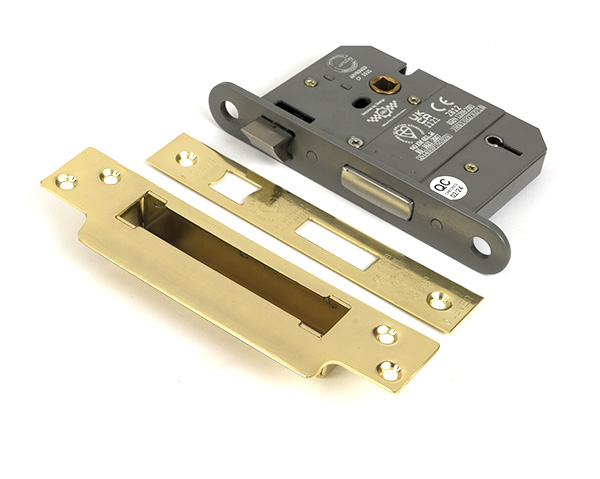 Polished Brass 3" 5 Lever BS Sash Lock | 51345