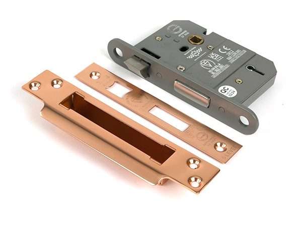 Polished Bronze 3" 5 Lever BS Sash Lock | 51352