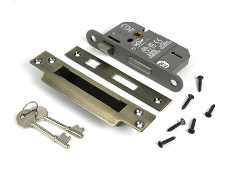 Aged Brass 2½" 5 Lever BS Sash Lock KA | 51356 - Image 3