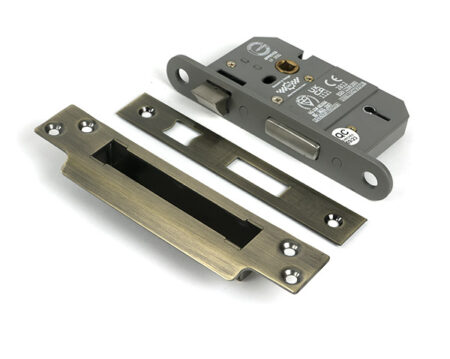 Aged Brass 2½" 5 Lever BS Sash Lock KA | 51356