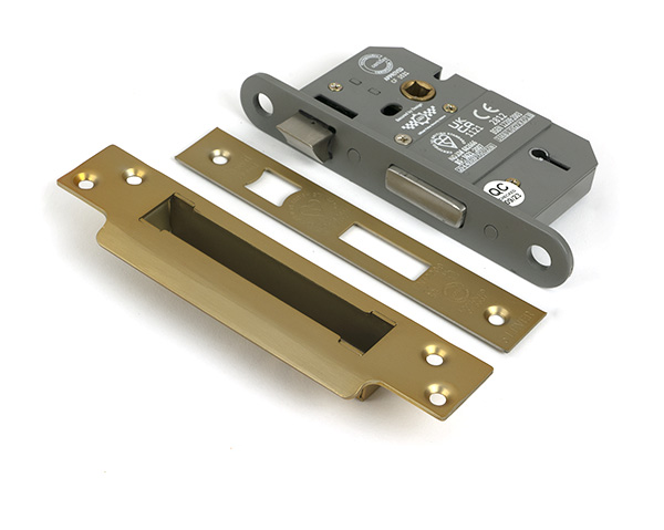 Satin Brass 2½" 5 Lever BS Sash Lock KA | 51357