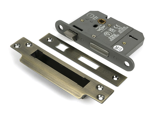 Aged Brass 3" 5 Lever BS Sash Lock KA | 51366