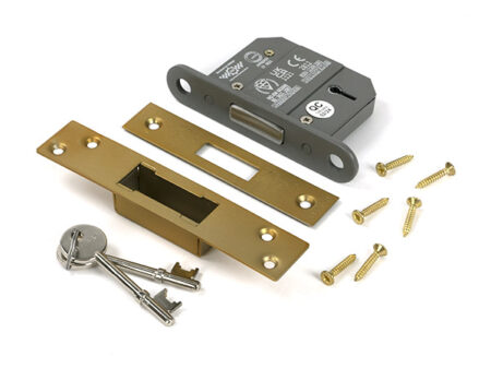 Satin Brass 2½" 5 Lever BS Dead Lock | 51407 - Image 3