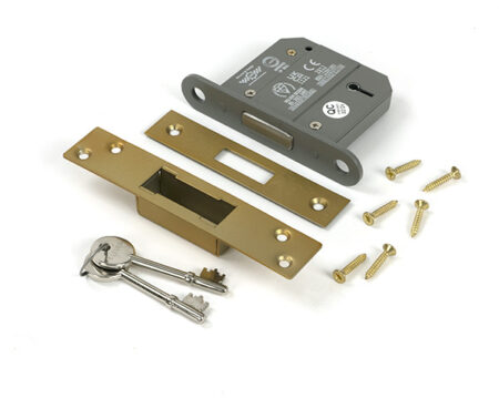 Satin Brass 3" 5 Lever BS Dead Lock KA | 51439 - Image 3