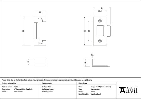 Satin Chrome ½" Rebate Kit for Deadbolt | 51721 - Image 2