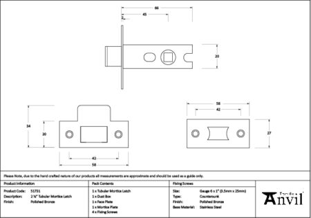 Tubular Mortice Latch - Image 2