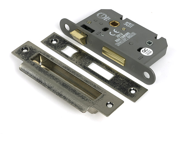 Pewter 2½" Heavy Duty Bathroom Mortice Lock | 51779