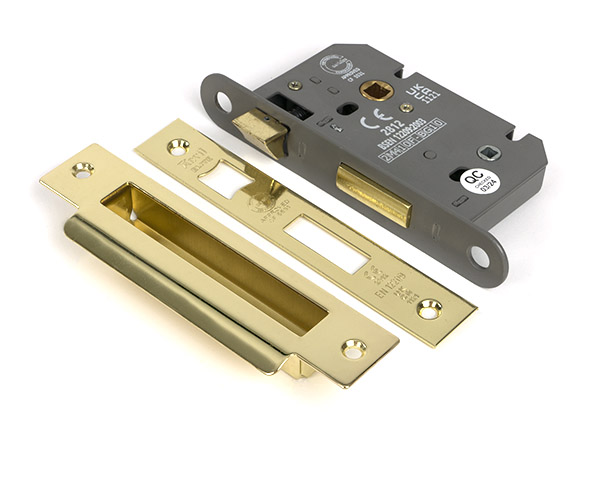 Polished Brass 2½" Heavy Duty Bathroom Mortice Lock | 51780