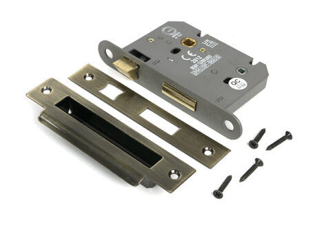 Aged Brass 3" Heavy Duty Bathroom Mortice Lock | 51791 - Image 3