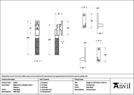 Matt Black Night-Vent Locking Brompton Fastener | 51845 - Image 2