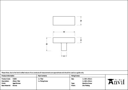 Aged Bronze Albers T-Bar | 51856 - Image 2