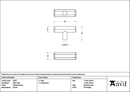 Polished Bronze Kahlo T-Bar | 51877 - Image 2