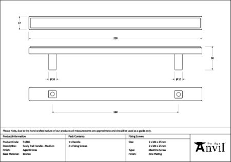 Aged Bronze Scully Pull Handle - Medium | 51886 - Image 2
