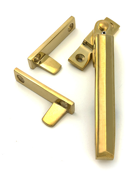 Polished Brass Night-Vent Locking Art Deco Fastener | 51925