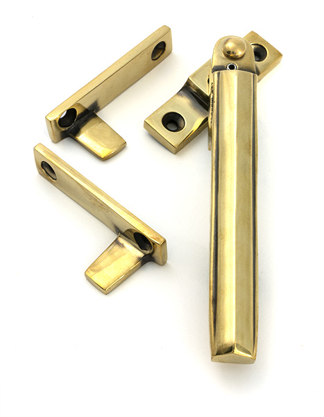 Aged Brass Night-Vent Locking Art Deco Fastener | 51926