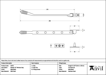 Matt Black 10" Reeded Stay | 52072 - Image 2