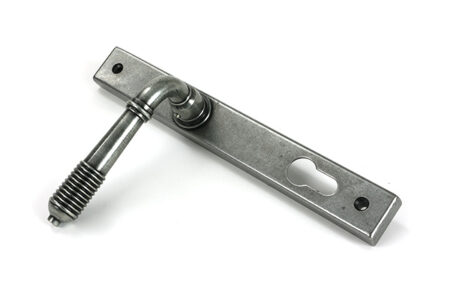From the Anvil Pewter Reeded Slimline Lever Espag. Lock Set - Pewter Patina - Image 4