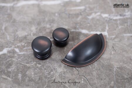 Atlantic Antique Copper Old English Lincoln Solid Brass Victorian Cabinet Knob 38mm on Concealed Fix - (OEC1238AC) - Image 2