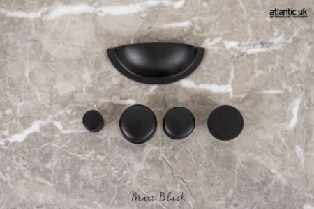 Atlantic Matt Black Old English Lincoln Solid Brass Victorian Cabinet Knob 38mm on Concealed Fix - (OEC1238MB) - Image 2