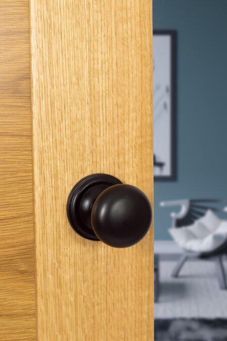 Atlantic Matt Black Old English Harrogate Solid Brass Mushroom Mortice Knob on Concealed Fix Rose - (OE58MMKMB) - Image 3