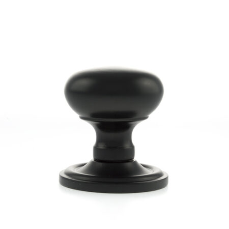 Atlantic Matt Black Old English Harrogate Solid Brass Mushroom Mortice Knob on Concealed Fix Rose - (OE58MMKMB) - Image 2