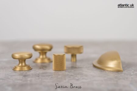 Atlantic Satin Brass Old English Lincoln Solid Brass Victorian Cabinet Knob 38mm on Concealed Fix - (OEC1238SB) - Image 2