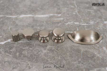 Atlantic Satin Nickel Old English Lincoln Solid Brass Victorian Cabinet Knob 38mm on Concealed Fix - (OEC1238SN) - Image 2