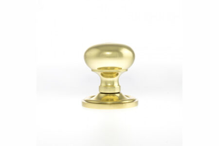 Atlantic Polished Brass Old English Harrogate Solid Brass Mushroom Mortice Knob on Concealed Fix Rose - (OE58MMKPB) - Image 2
