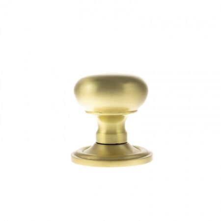 Atlantic Satin Brass Old English Harrogate Solid Brass Mushroom Mortice Knob on Concealed Fix Rose - (OE58MMKSB) - Image 2