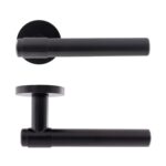 34352 Collared Eclipse Ultimate Solid Stainless Lever On Rose - BLK