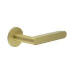 CR-101 Satin Brass Sprung Round Rose Door Handle