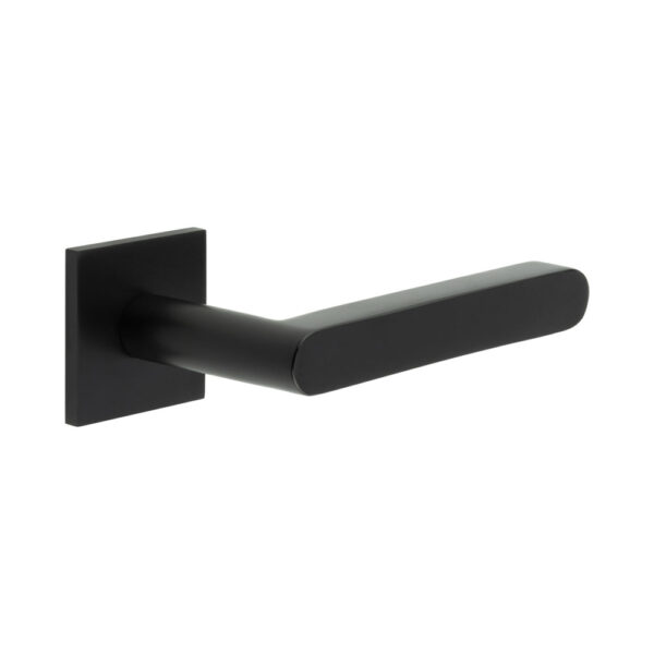 CR-101 Black Unsprung Square Rose Door Handle
