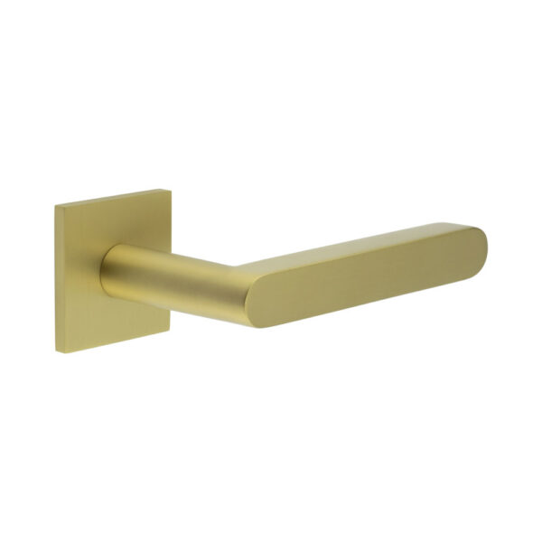CR-101 Satin Brass Fixed Dead Square Rose Door Handle