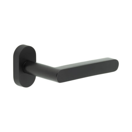 CR-101 Black Multi Point Oval Rose Door Handle