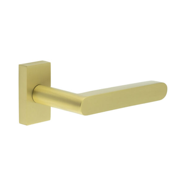 CR-101 Satin Brass Multi Point Rectangular Rose Door Handle