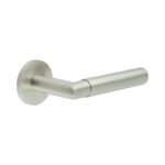 CR-102 Satin Stainless Steel  Sprung Round Rose Door Handle